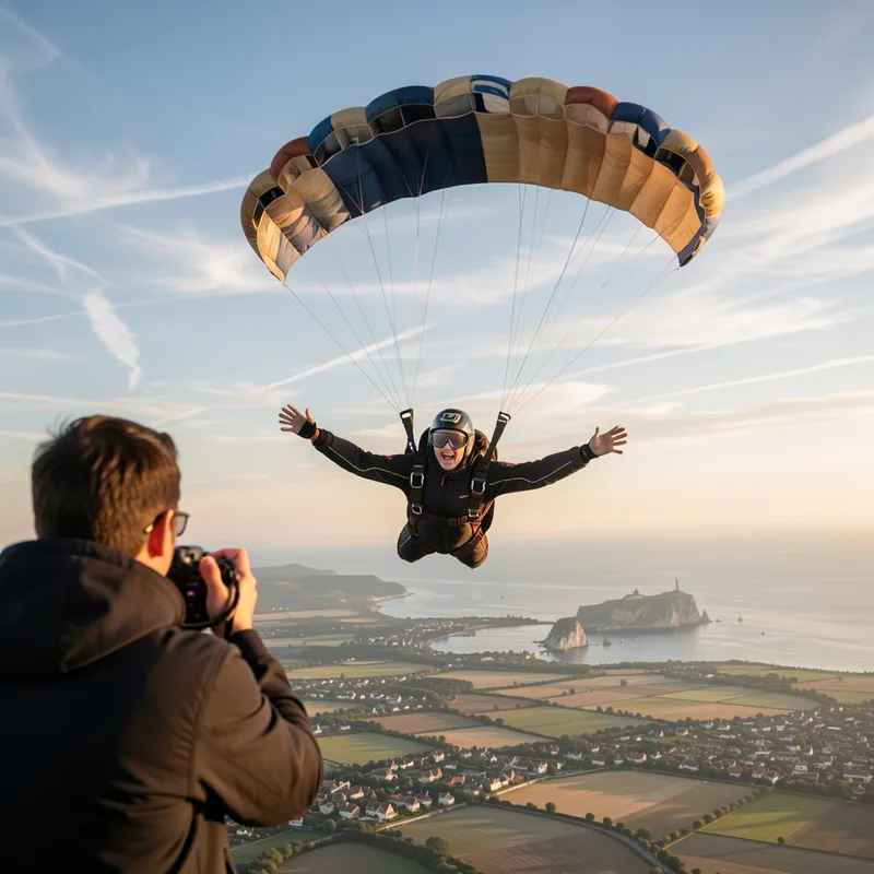 Illustration : Baptême de saut en parachute : prix, déroulement et conseils pour 2026